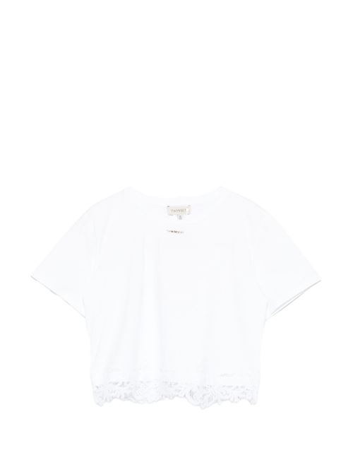 T-shirt bambina Twinset bianca a manica corta TWINSET Kids | 261GJ209000526